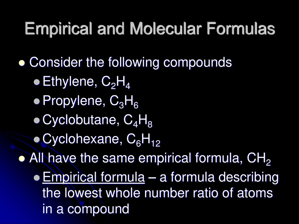 Empirical Formulas. ppt download